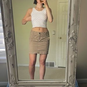 Y2K camel cargo skirt